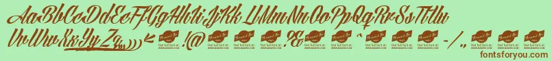 AngillatattooPersonalUseOnly Font – Brown Fonts on Green Background