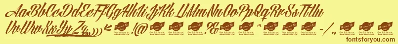 AngillatattooPersonalUseOnly Font – Brown Fonts on Yellow Background