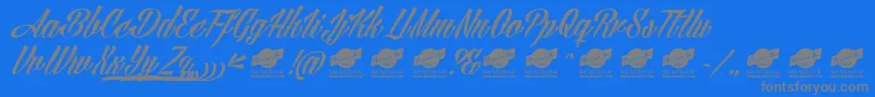 AngillatattooPersonalUseOnly Font – Gray Fonts on Blue Background