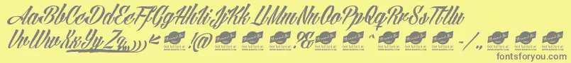 AngillatattooPersonalUseOnly Font – Gray Fonts on Yellow Background