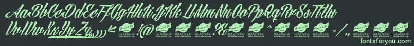 AngillatattooPersonalUseOnly Font – Green Fonts on Black Background