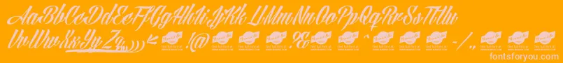 AngillatattooPersonalUseOnly Font – Pink Fonts on Orange Background