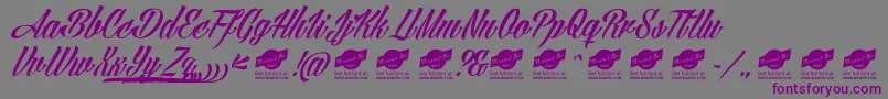 フォントAngillatattooPersonalUseOnly – 紫色のフォント、灰色の背景