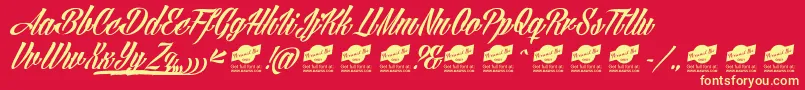 AngillatattooPersonalUseOnly Font – Yellow Fonts on Red Background