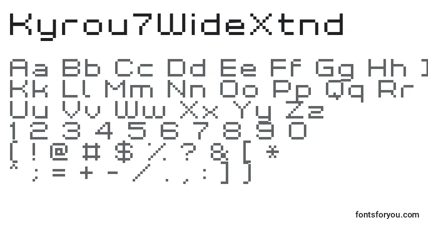 A fonte Kyrou7WideXtnd – alfabeto, números, caracteres especiais