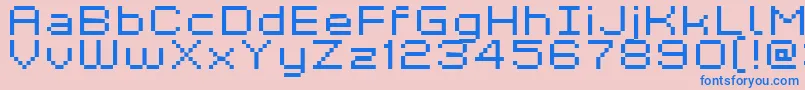 Fonte Kyrou7WideXtnd – fontes azuis em um fundo rosa