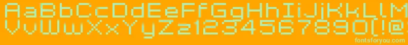 Kyrou7WideXtnd Font – Green Fonts on Orange Background