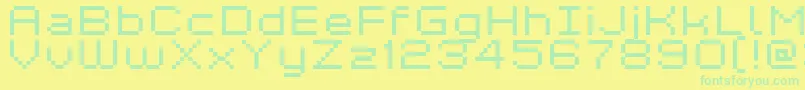 Kyrou7WideXtnd Font – Green Fonts on Yellow Background