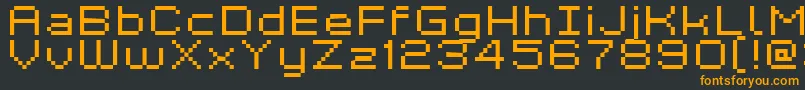 Kyrou7WideXtnd-Schriftart – Orangefarbene Schriften auf schwarzem Hintergrund