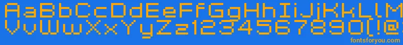 Kyrou7WideXtnd Font – Orange Fonts on Blue Background