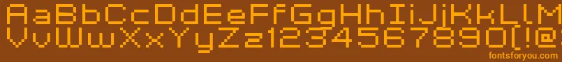 Kyrou7WideXtnd Font – Orange Fonts on Brown Background