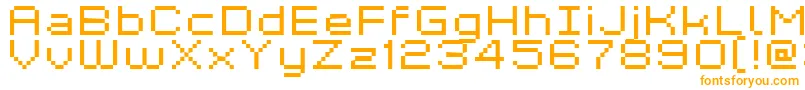 Fonte Kyrou7WideXtnd – fontes laranjas em um fundo branco