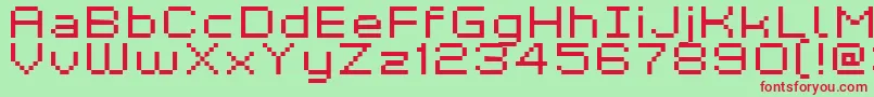 フォントKyrou7WideXtnd – 赤い文字の緑の背景