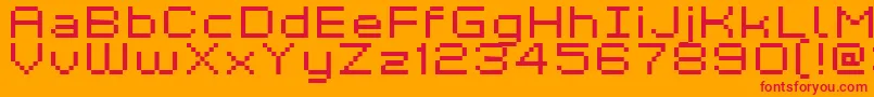 フォントKyrou7WideXtnd – オレンジの背景に赤い文字