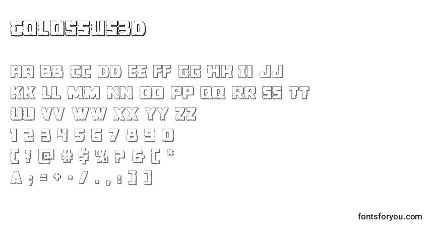 Czcionka Colossus3D – alfabet, cyfry, specjalne znaki