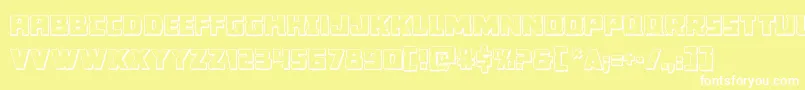 フォントColossus3D – 黄色い背景に白い文字