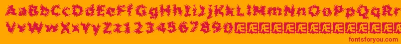 Czcionka Inertia – czerwone czcionki na pomarańczowym tle
