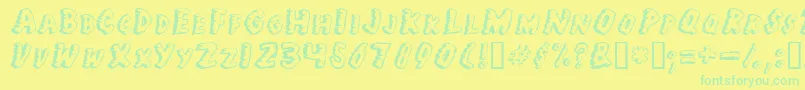 Jungle Fever Font – Green Fonts on Yellow Background