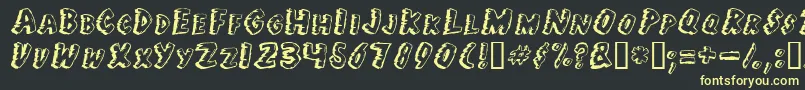 Jungle Fever-Schriftart – Gelbe Schriften auf schwarzem Hintergrund