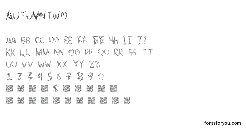 A fonte Autumntwo – alfabeto, números, caracteres especiais
