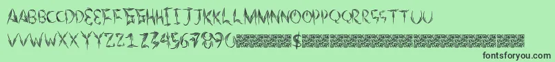 Autumntwo-Schriftart – Schwarze Schriften auf grünem Hintergrund