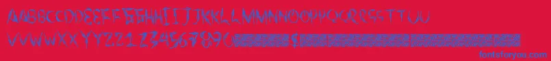 Autumntwo-Schriftart – Blaue Schriften auf rotem Hintergrund