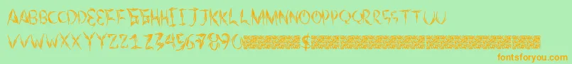 Шрифт Autumntwo – оранжевые шрифты на зелёном фоне