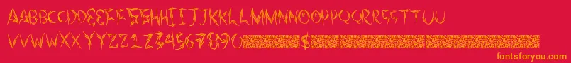 Шрифт Autumntwo – оранжевые шрифты на красном фоне