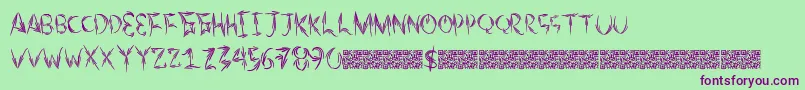 Autumntwo Font – Purple Fonts on Green Background