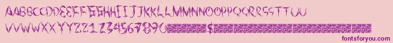 Autumntwo-Schriftart – Violette Schriften auf rosa Hintergrund