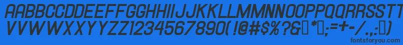 フォントHallandaleBoldItalicJl – 黒い文字の青い背景