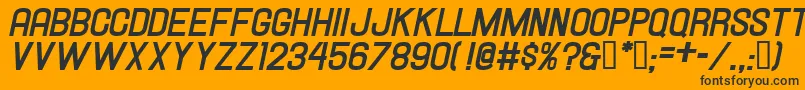 HallandaleBoldItalicJl Font – Black Fonts on Orange Background