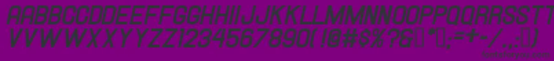 HallandaleBoldItalicJl-fontti – mustat fontit violetilla taustalla