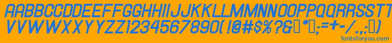 HallandaleBoldItalicJl Font – Blue Fonts on Orange Background