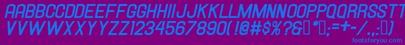 HallandaleBoldItalicJl Font – Blue Fonts on Purple Background