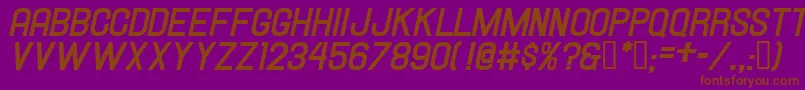 HallandaleBoldItalicJl Font – Brown Fonts on Purple Background