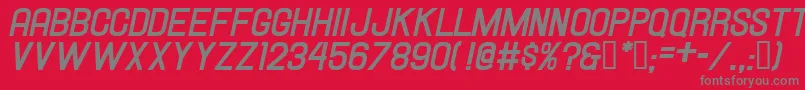 HallandaleBoldItalicJl Font – Gray Fonts on Red Background