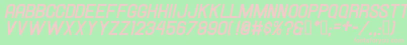 HallandaleBoldItalicJl Font – Pink Fonts on Green Background