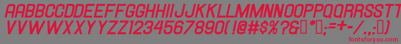 フォントHallandaleBoldItalicJl – 赤い文字の灰色の背景