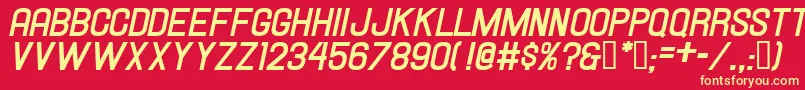 HallandaleBoldItalicJl Font – Yellow Fonts on Red Background