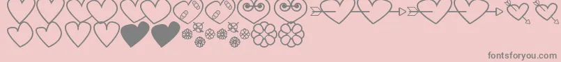 Шрифт HeartsAndFlowersForValentines – серые шрифты на розовом фоне