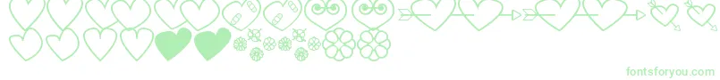 HeartsAndFlowersForValentines-Schriftart – Grüne Schriften