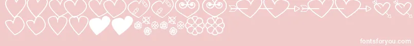 HeartsAndFlowersForValentines Font – White Fonts on Pink Background