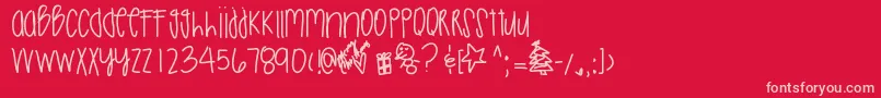 Christmasseason Font – Pink Fonts on Red Background