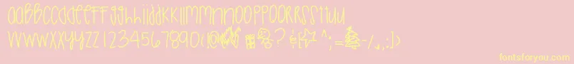 Christmasseason Font – Yellow Fonts on Pink Background
