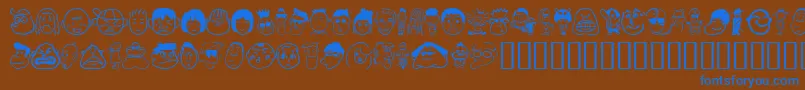 Sakabe People01 Font – Blue Fonts on Brown Background