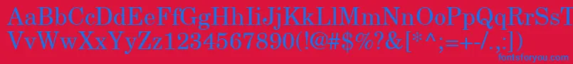 NewCenturySchoolbookRoman Font – Blue Fonts on Red Background
