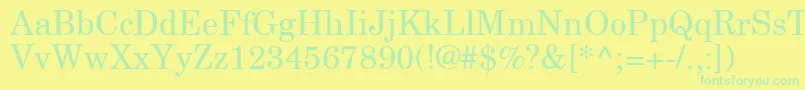 NewCenturySchoolbookRoman Font – Green Fonts on Yellow Background