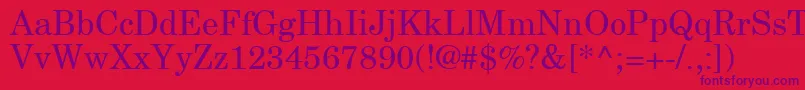 NewCenturySchoolbookRoman Font – Purple Fonts on Red Background