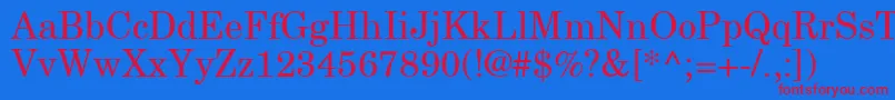 NewCenturySchoolbookRoman Font – Red Fonts on Blue Background